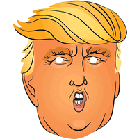 Donald Trump Cartoon Face Mask
