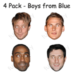 4 Pack - Blue Boy Band Masks